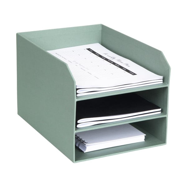 Organizer verde in cartone per documenti Trey Canvas Paper Laminate – Bigso
