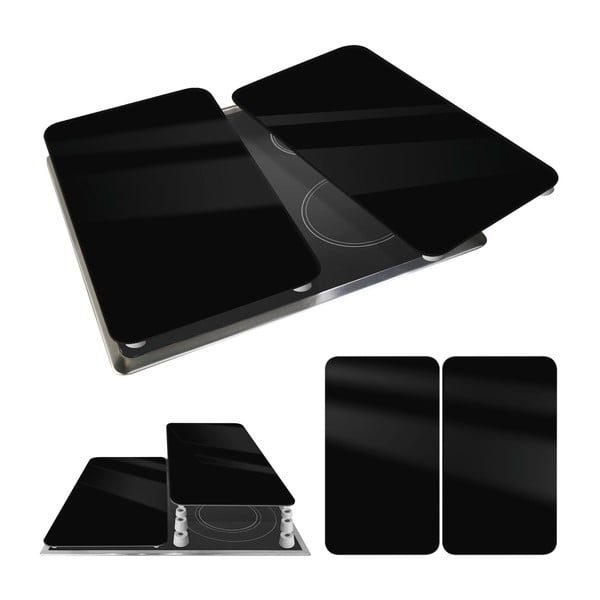 Set di 2 coperchi per fornelli in vetro temperato 30x52 cm Universal - Wenko-image-2