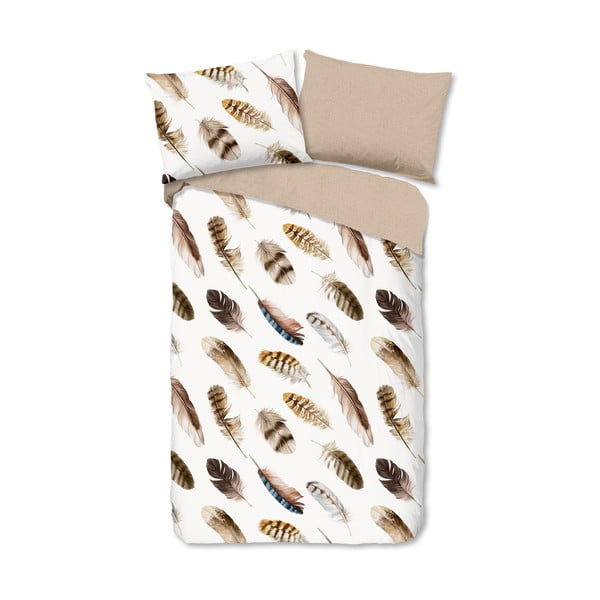 Biancheria da letto singola in cotone beige e crema 140x200 cm - Good Morning