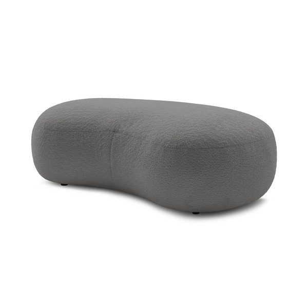 Pouf in tessuto bouclé grigio chiaro Saint-Germain - Bobochic Paris-image-3