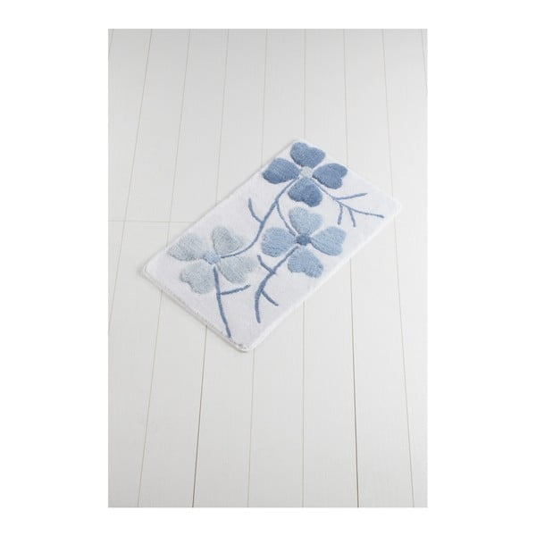 Tappeto da bagno blu e bianco Crasso Azuletto, 100 x 60 cm - Foutastic