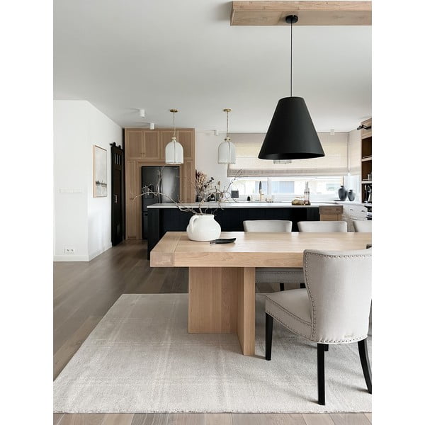Tappeto in lana crema 200x300 cm Calisia M Grid Prime - Agnella-image-1