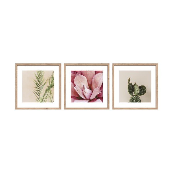 Set di dipinti stampati con cornice inclusa 3 pz 30x30 cm Fresh – Styler