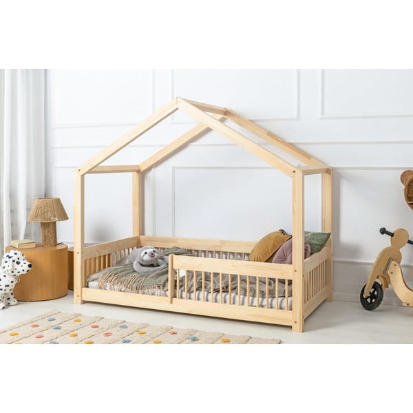 Letto per bambini in legno di pino di colore naturale 120x200 cm Mila RMW - Adeko-image-2