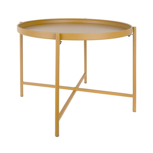 Tavolino da salotto rotondo giallo ocra in metallo ø 50 cm Meseta  – Leitmotiv