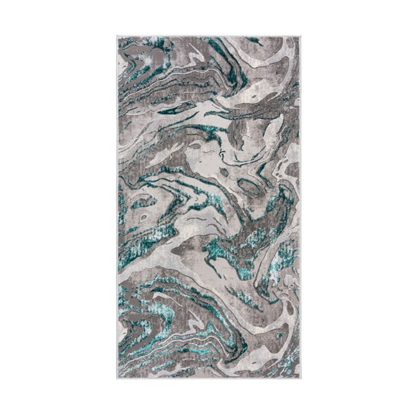 Tappeto grigio/turchese 80x150 cm Marbled - Flair Rugs