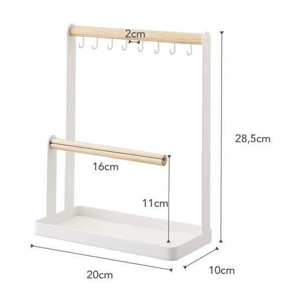 Piedistallo multifunzione bianco con dettagli in faggio Tosca - YAMAZAKI-image-3