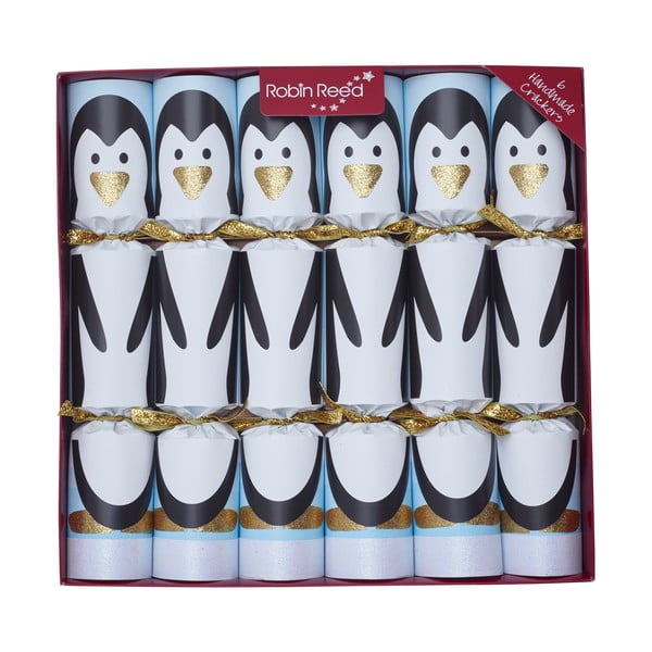 Set di 6 cracker natalizi Racing Penguin - Robin Reed