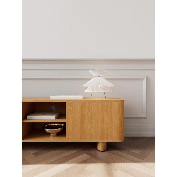 Mobile TV di colore naturale con effetto rovere 160x50x40 cm Atmore – Actona-image-1