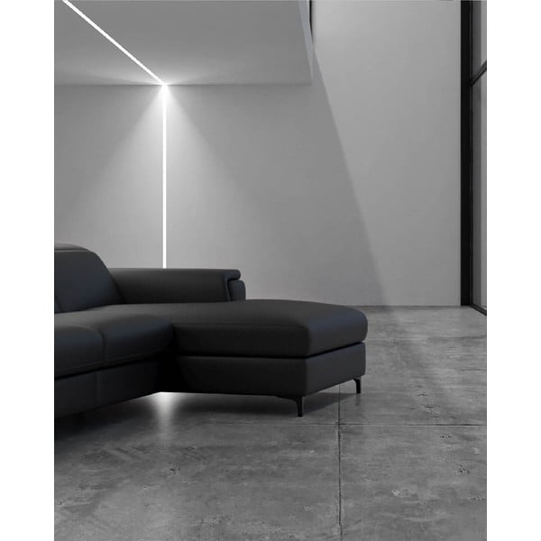 Divano angolare in pelle grigio scuro (angolo destro) Brito - MESONICA-image-4