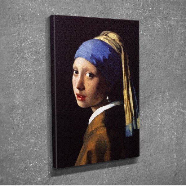 Riproduzione murale su tela Johannes Vermeer La ragazza con la perla, 30 x 40 cm Johannes Vermeer - The Girl with Pearl - Wallity-image-2
