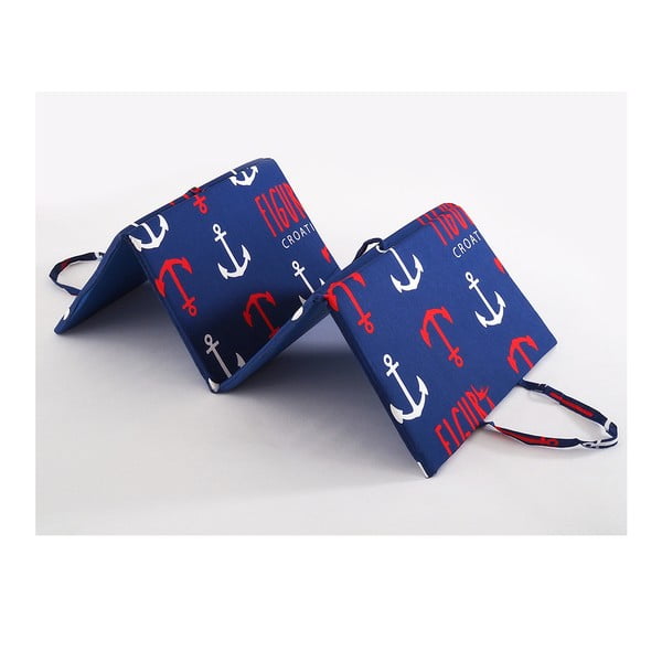 Cuscino per seduta da giardino rosso/blu per sedia a sdraio 49x137 cm   Anchors – B.E.S.-image-1