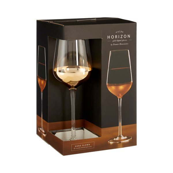 Set di 4 bicchieri da vino con dettagli dorati Horizon - Premier Housewares-image-3
