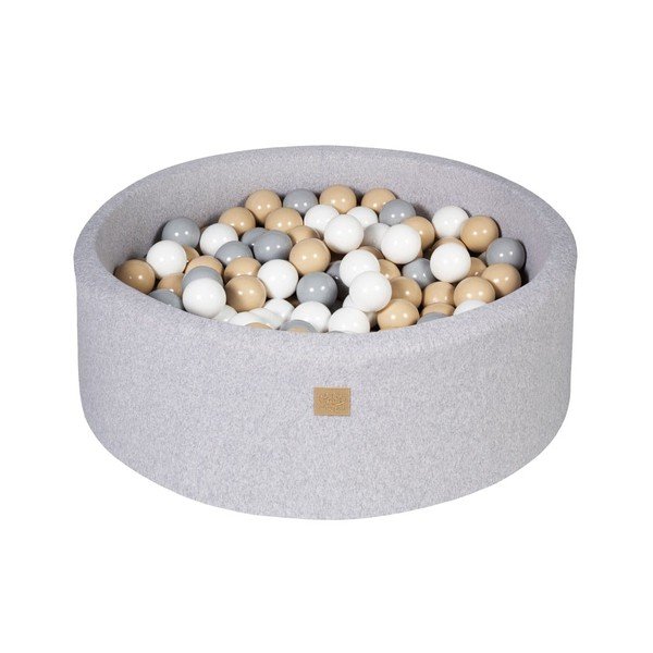 Piscina di palline grigia in velluto a coste ø 90x30 cm Montessori – Meowbaby