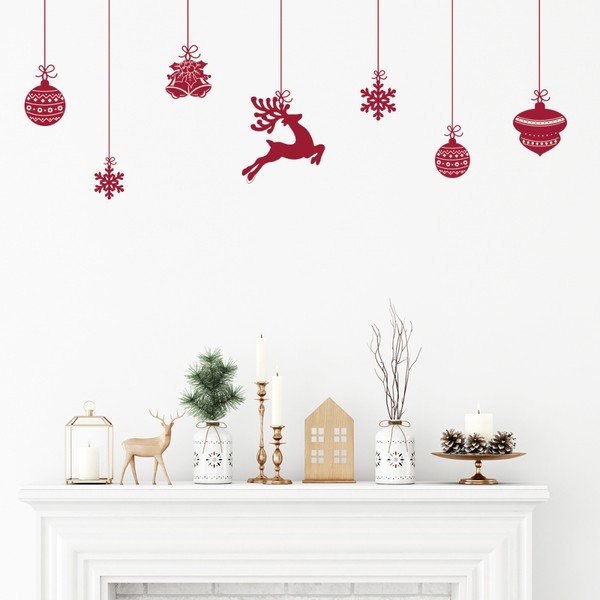 Sada 8 vánočních samolepek Ambiance Scandinavian Christmas