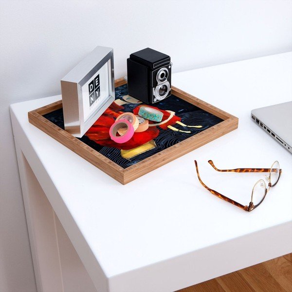 Vassoio decorativo in legno Red Lady, 40 x 40 cm - Unknown-image-1