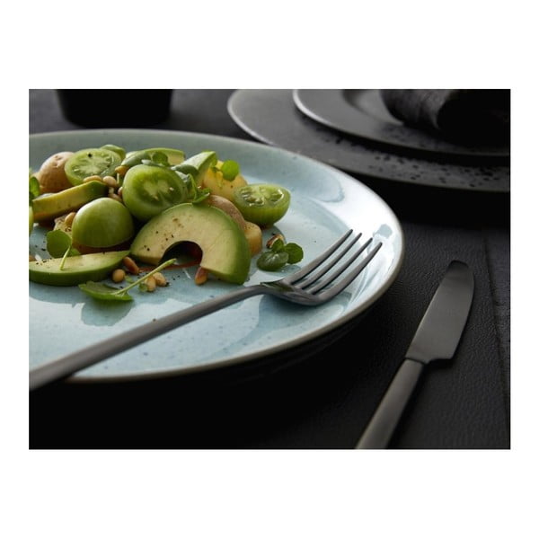 Piatto grigio chiaro in gres ø 27 cm Grey/Light Blue – Bitz-image-1