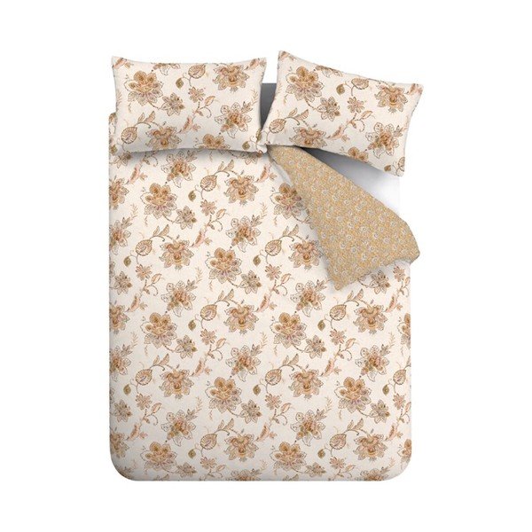 Biancheria da letto singola marrone-beige 135x200 cm Sahara Floral - Pineapple Elephant-image-2