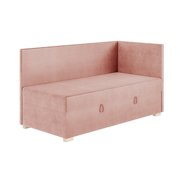 Letto da bambini con sponde rosa con contenitore con materasso incluso 90x200 cm Flexi – Ghado-image-3