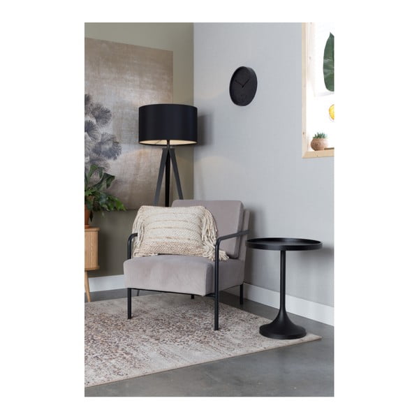 Orologio da parete in calcestruzzo nero con lancette nere Calcestruzzo - Zuiver-image-2