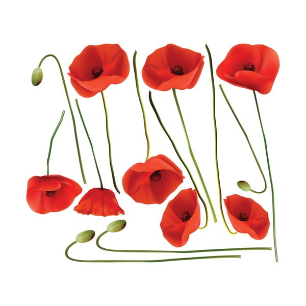 Set di adesivi murali Vermeil Poppies, 60 x 70 cm - Ambiance-image-2