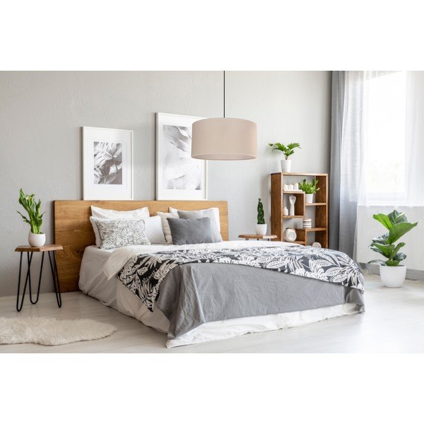 Lampadario beige con paralume in tessuto ø 40 cm Shanti – Candellux Lighting-image-3