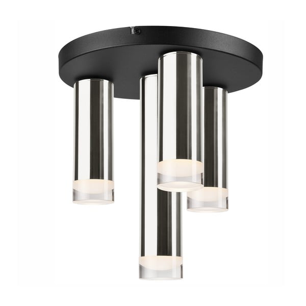 Lampada da soffitto per 4 lampadine in nero-argento , ø 30 cm Diego - LAMKUR