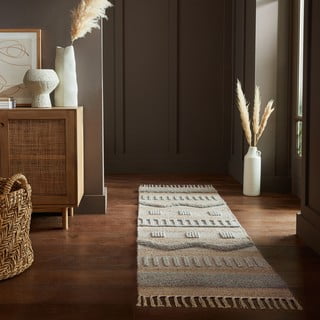 Passatoia in grigio chiaro e colore naturale 60x230 cm Medina - Flair Rugs
