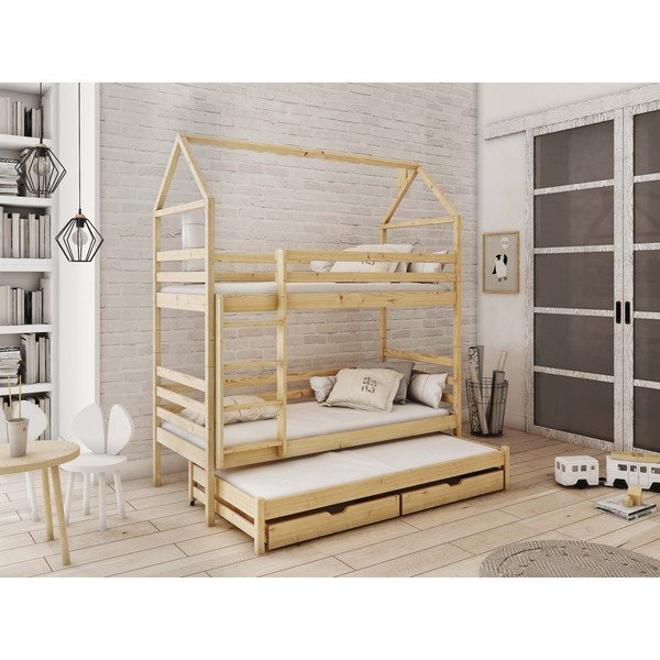 Letto in legno di pino con contenitore 70x160 cm Dalia - Lano Meble-image-1