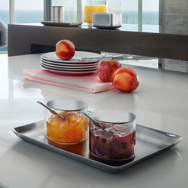 Vaso in vetro con coperchio in acciaio inox Basic - Blomus-image-1
