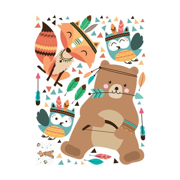Adesivi murali per bambini Orso indiano felice - Ambiance-image-2
