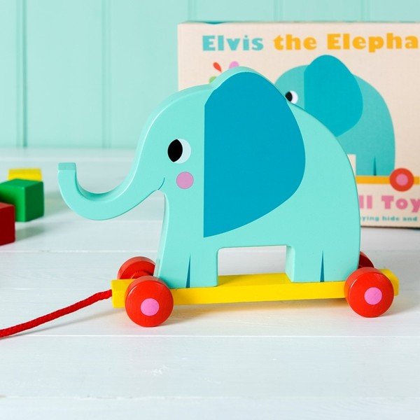 Giocattolo di legno Elvis l'elefante, lunghezza 18 cm Elvis the Elephant - Rex London-image-3