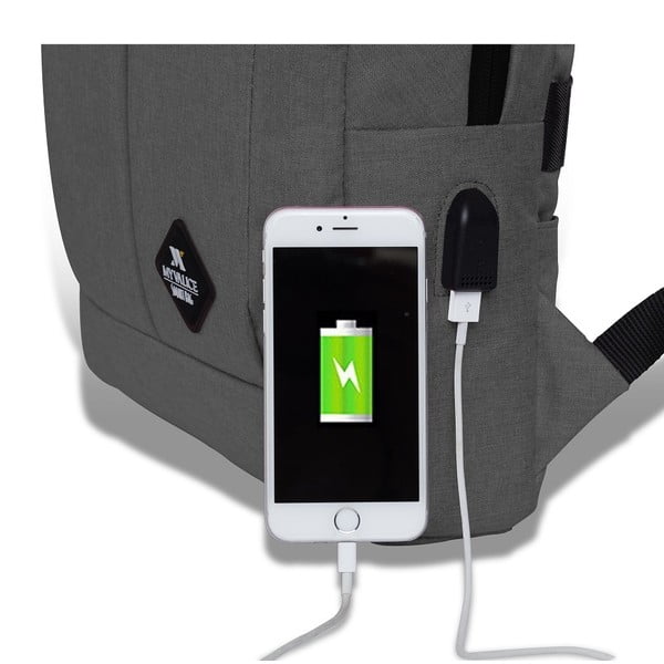 Zaino grigio con porta USB My Valice GALAXY Smart Bag - Myvalice-image-4