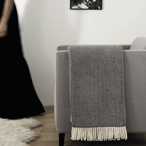 Plaid blu navy con contenuto di cotone , 140 x 180 cm Skyline - Euromant-image-1