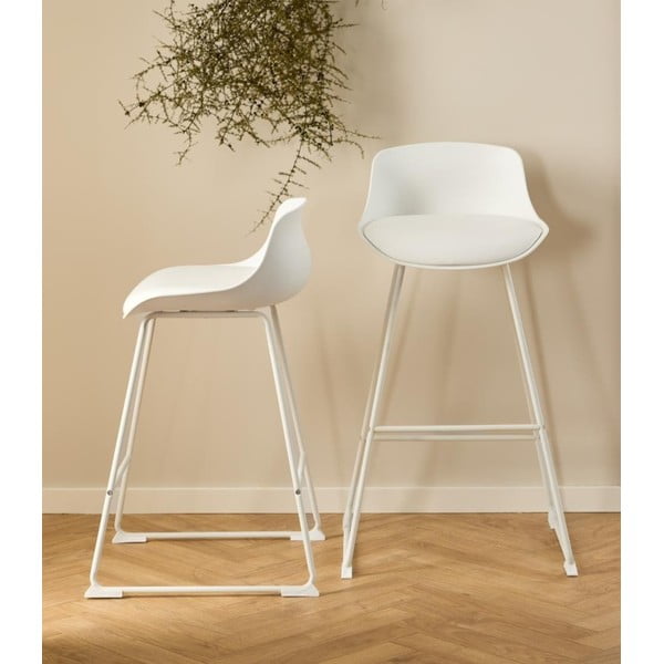 Sgabello da bar bianco (altezza della seduta 76 cm) Tina – Actona-image-1