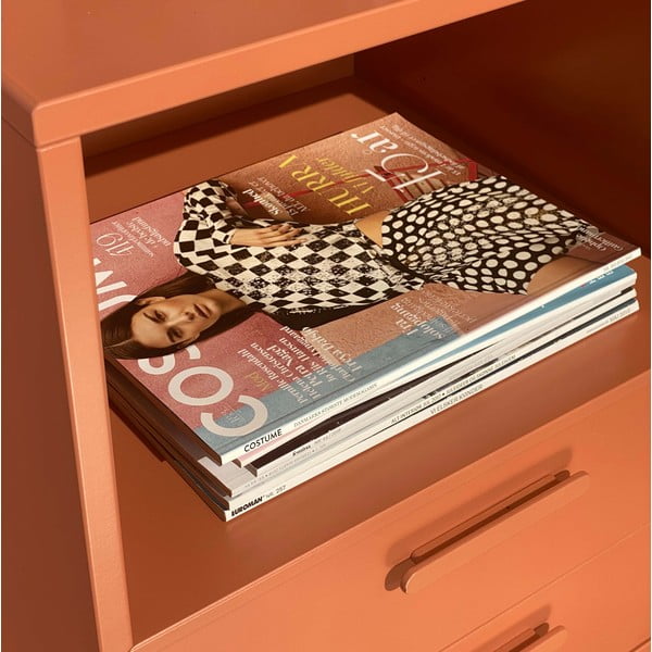 Comodino a parete rosso mattone con 2 cassetti Keep by Hammel - Hammel Furniture-image-3