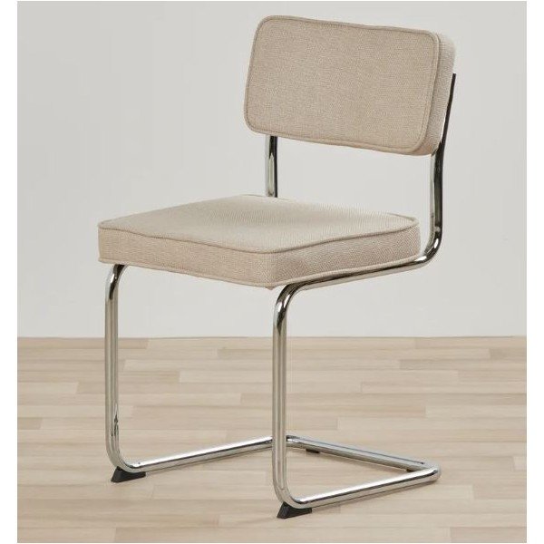 Sedia da pranzo beige imbottito a dondolo Rupert – Unique Furniture-image-4