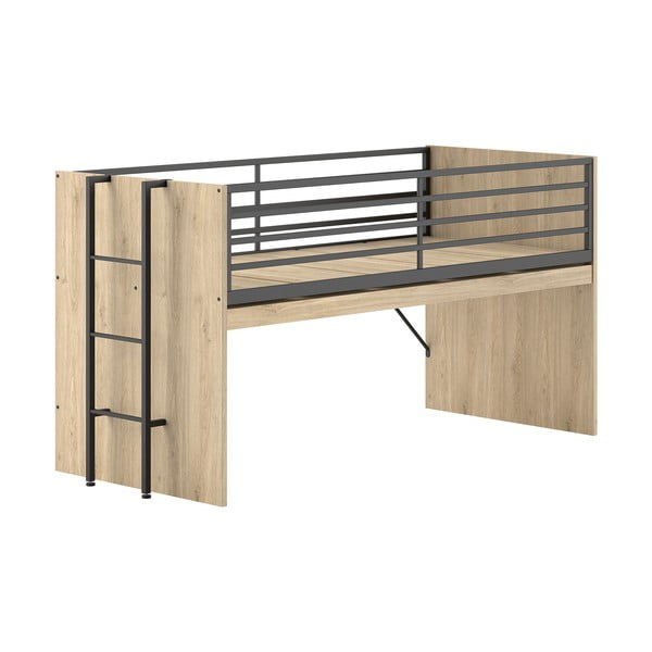 Letto da bambini rialzato di colore naturale con rete inclusa 90x200 cm Sam – Vipack-image-2