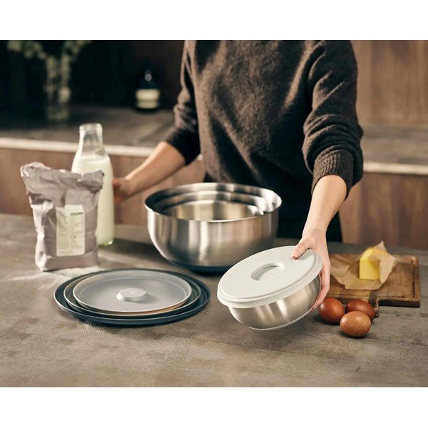 Ciotole in set argentate in acciaio inox 4 pz ø 28,5 cm Nest Prep&Store – Joseph Joseph-image-1