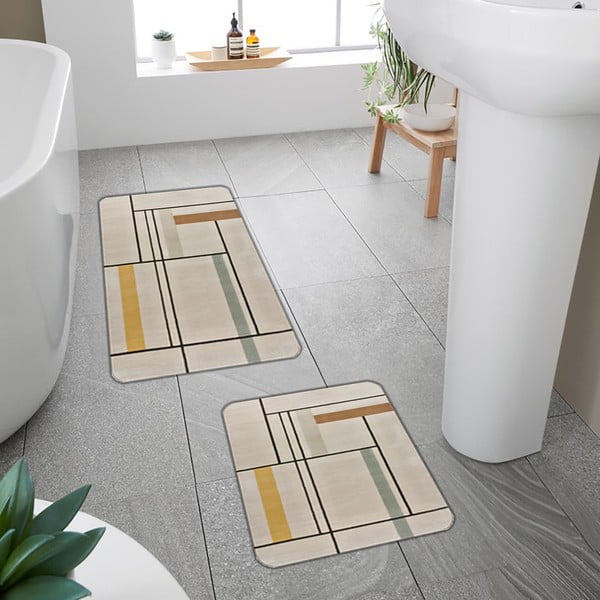 Tappetini da bagno marrone chiaro in set di 2 pezzi 60x100 cm - Mila Home-image-4