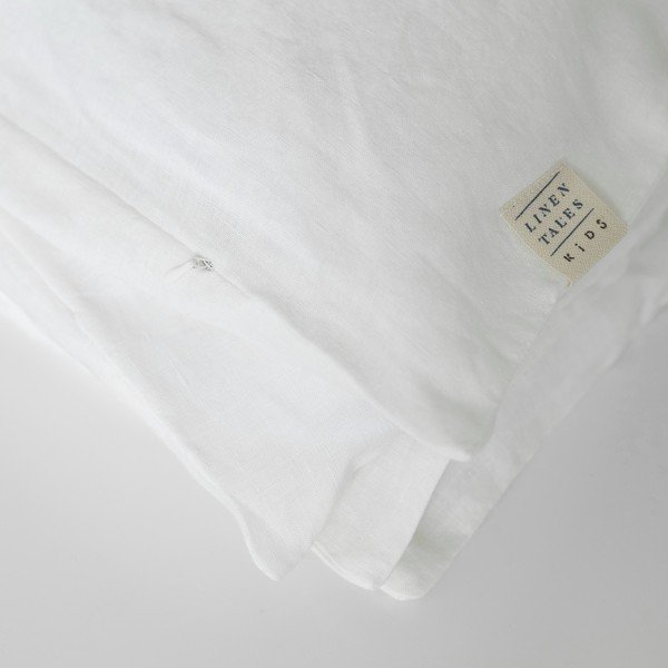 Biancheria da letto per bambini in lino bianco Nature, 140 x 200 cm White - Linen Tales-image-1