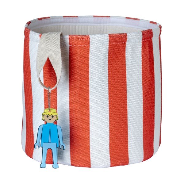 Cesto per giocattoli in tessuto rosso ø 30x28 cm Stripes - Playmobil-image-2