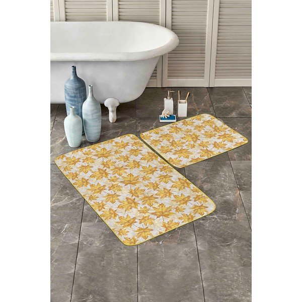 Tappetini da bagno gialli in set da 2 60x100 cm - Mila Home-image-3