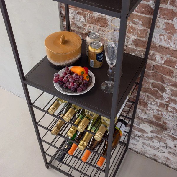 Cantinetta marrone scuro numero di bottiglie 25, 45x185x40 cm Reese – WOOOD-image-2