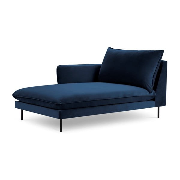 Sedia a sdraio in velluto blu, angolo sinistro Vienna - Cosmopolitan Design