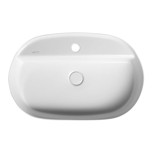 Lavabo bianco in ceramica 60x40 cm Infinity Oval – Sapho-image-2