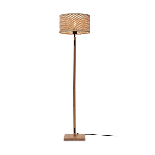 Lampada da terra con paralume in bambù di colore naturale (altezza 128 cm) Java - Good&Mojo