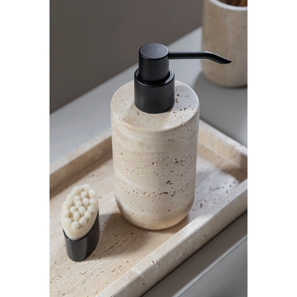 Dispenser di sapone in pietra beige 250 ml Travertine - Mette Ditmer Denmark-image-1