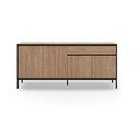 Cassettiera bassa in rovere decorato in colore naturale 180x80 cm Lorenza - Marckeric