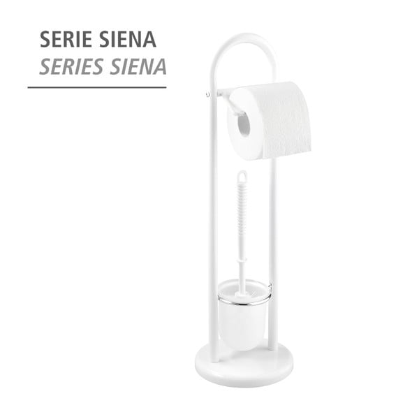 Scopino bianco con porta carta igienica Siena - Wenko-image-2